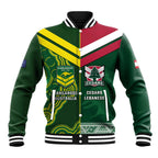 Custom Lebanon And Australia Rugby Baseball Jacket Aussie Kangaroos Lebanese Cedars