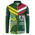 Custom Lebanon And Australia Rugby Button Sweatshirt Aussie Kangaroos Lebanese Cedars