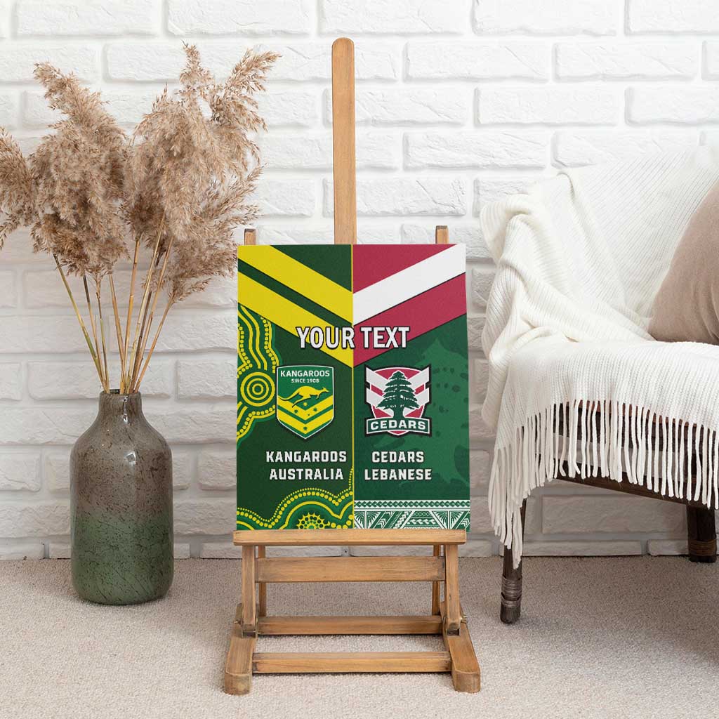 Custom Lebanon And Australia Rugby Canvas Wall Art Aussie Kangaroos Lebanese Cedars