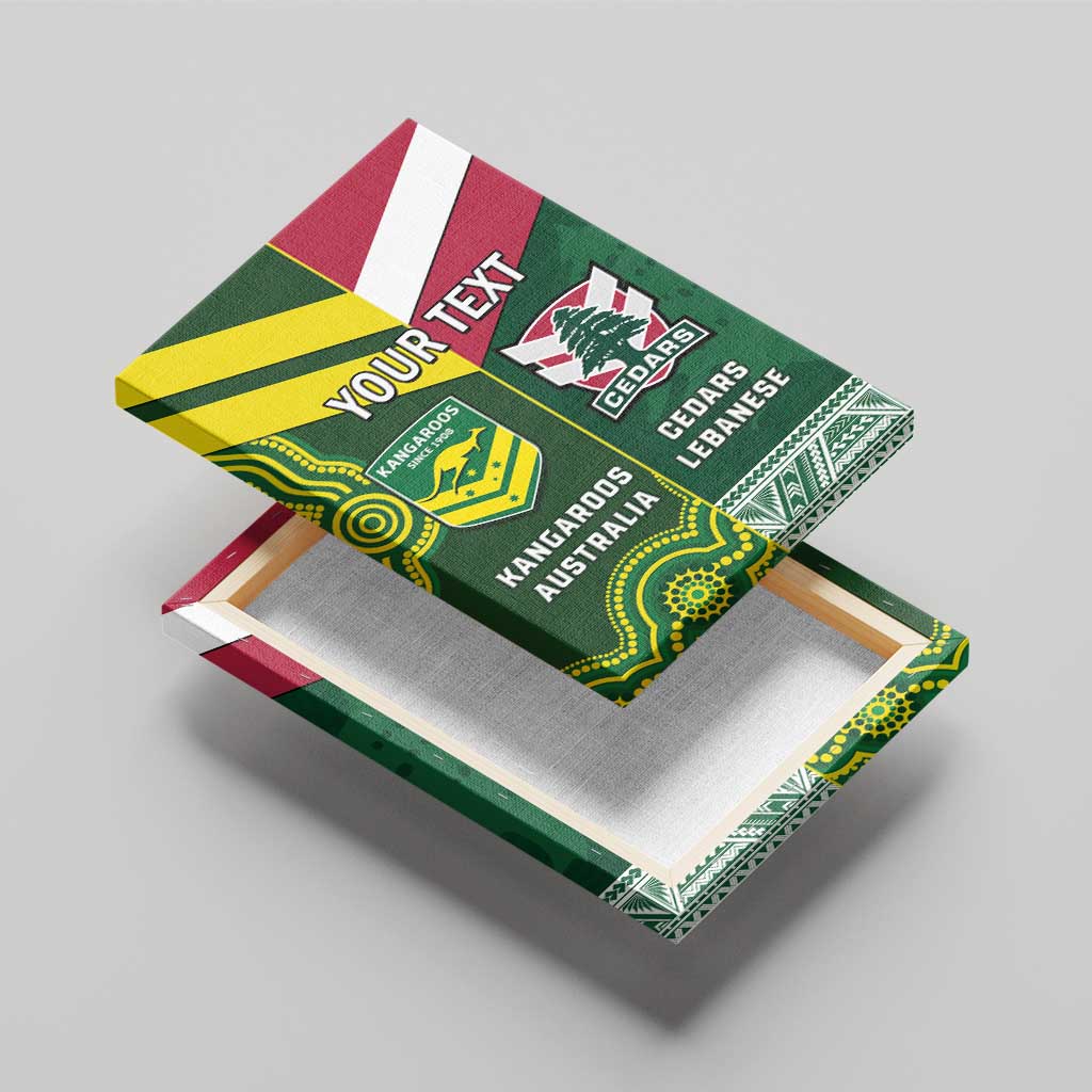 Custom Lebanon And Australia Rugby Canvas Wall Art Aussie Kangaroos Lebanese Cedars