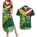 Custom Lebanon And Australia Rugby Couples Matching Summer Maxi Dress and Hawaiian Shirt Aussie Kangaroos Lebanese Cedars