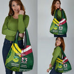 Custom Lebanon And Australia Rugby Grocery Bag Aussie Kangaroos Lebanese Cedars