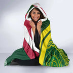 Custom Lebanon And Australia Rugby Hooded Blanket Aussie Kangaroos Lebanese Cedars