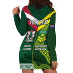 Custom Lebanon And Australia Rugby Hoodie Dress Aussie Kangaroos Lebanese Cedars
