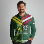 Custom Lebanon And Australia Rugby Long Sleeve Polo Shirt Aussie Kangaroos Lebanese Cedars