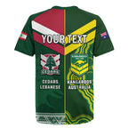 Custom Lebanon And Australia Rugby Rugby Jersey Aussie Kangaroos Lebanese Cedars