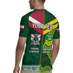 Custom Lebanon And Australia Rugby Rugby Jersey Aussie Kangaroos Lebanese Cedars