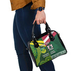 Custom Lebanon And Australia Rugby Shoulder Handbag Aussie Kangaroos Lebanese Cedars