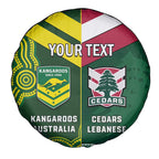 Custom Lebanon And Australia Rugby Spare Tire Cover Aussie Kangaroos Lebanese Cedars