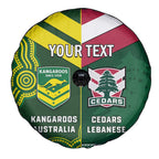 Custom Lebanon And Australia Rugby Spare Tire Cover Aussie Kangaroos Lebanese Cedars
