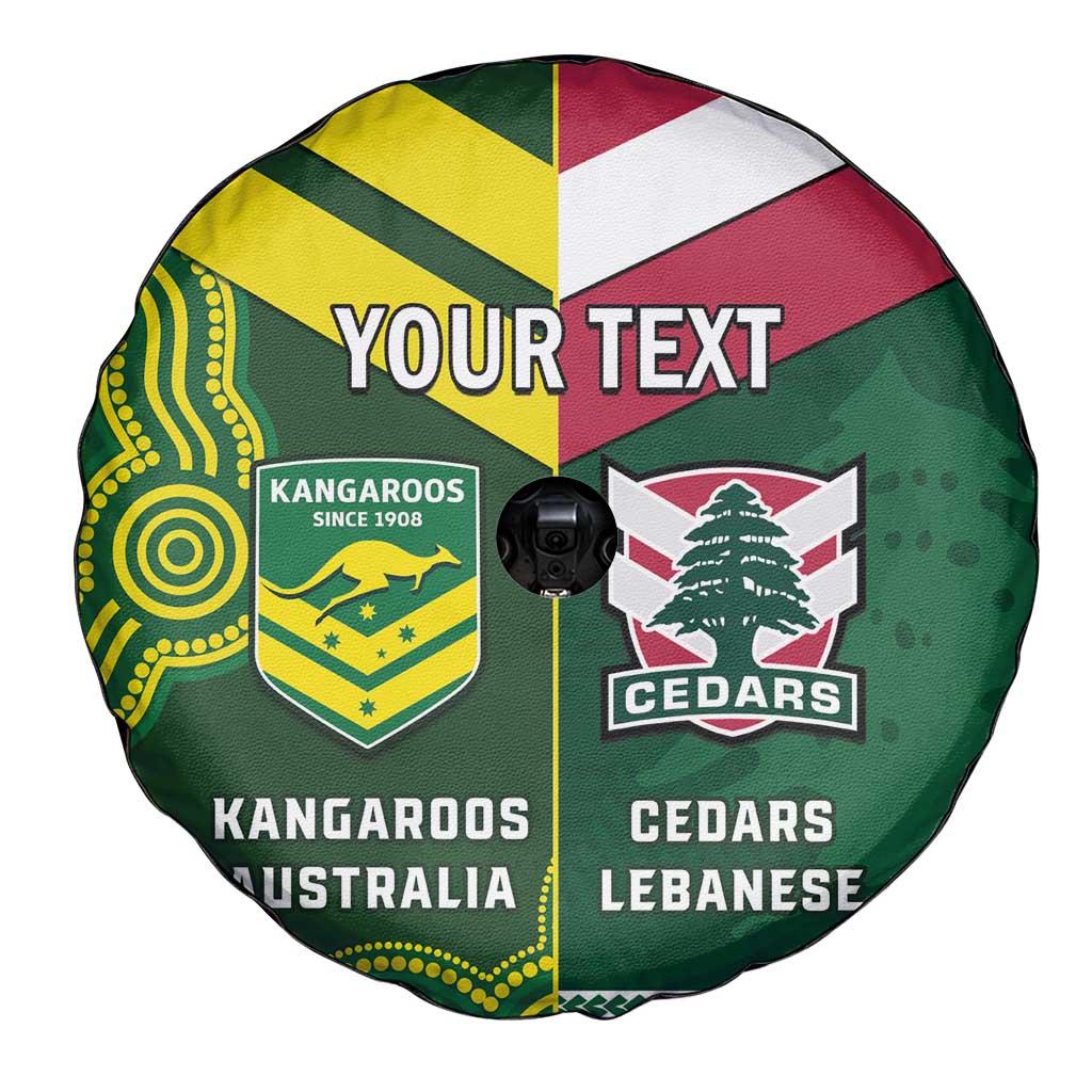 Custom Lebanon And Australia Rugby Spare Tire Cover Aussie Kangaroos Lebanese Cedars