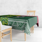 Custom Lebanon And Australia Rugby Tablecloth Aussie Kangaroos Lebanese Cedars