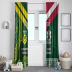 Custom Lebanon And Australia Rugby Window Curtain Aussie Kangaroos Lebanese Cedars