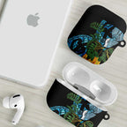 Turquoise New Zealand Kowhai And Piwakawaka AirPods Case Maori Ngaru Paua Shell - Aussie Hoodie
