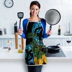 Turquoise New Zealand Kowhai And Piwakawaka Apron Maori Ngaru Paua Shell - Aussie Hoodie