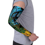 Turquoise New Zealand Kowhai And Piwakawaka Arm Sleeves Maori Ngaru Paua Shell - Aussie Hoodie