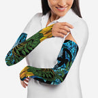 Turquoise New Zealand Kowhai And Piwakawaka Arm Sleeves Maori Ngaru Paua Shell - Aussie Hoodie