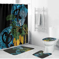 Turquoise New Zealand Kowhai And Piwakawaka Bathroom Set Maori Ngaru Paua Shell - Aussie Hoodie
