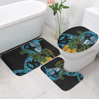 Turquoise New Zealand Kowhai And Piwakawaka Bathroom Set Maori Ngaru Paua Shell - Aussie Hoodie