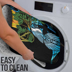 Turquoise New Zealand Kowhai And Piwakawaka Bathroom Set Maori Ngaru Paua Shell - Aussie Hoodie