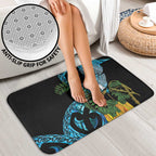 Turquoise New Zealand Kowhai And Piwakawaka Bathroom Set Maori Ngaru Paua Shell - Aussie Hoodie