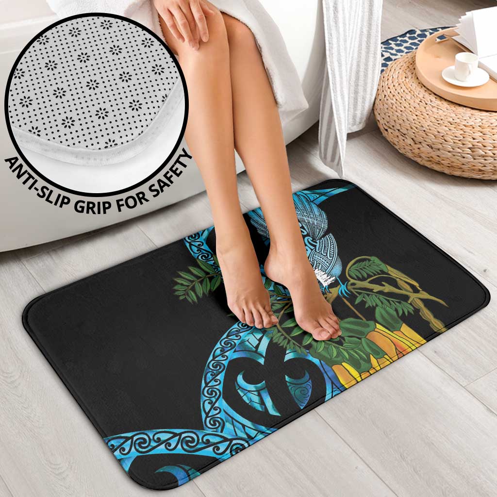 Turquoise New Zealand Kowhai And Piwakawaka Bathroom Set Maori Ngaru Paua Shell - Aussie Hoodie