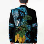 Turquoise New Zealand Kowhai And Piwakawaka Blazer Maori Ngaru Paua Shell - Aussie Hoodie