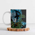 Turquoise New Zealand Kowhai And Piwakawaka Ceramic Mug Maori Ngaru Paua Shell - Aussie Hoodie
