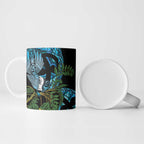 Turquoise New Zealand Kowhai And Piwakawaka Ceramic Mug Maori Ngaru Paua Shell - Aussie Hoodie