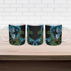 Turquoise New Zealand Kowhai And Piwakawaka Ceramic Mug Maori Ngaru Paua Shell - Aussie Hoodie