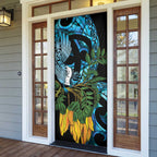 Turquoise New Zealand Kowhai And Piwakawaka Door Cover Maori Ngaru Paua Shell - Aussie Hoodie