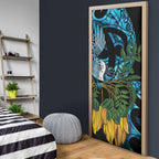 Turquoise New Zealand Kowhai And Piwakawaka Door Cover Maori Ngaru Paua Shell - Aussie Hoodie