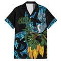 Turquoise New Zealand Kowhai And Piwakawaka Family Matching Puletasi and Hawaiian Shirt Maori Ngaru Paua Shell
