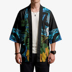 Turquoise New Zealand Kowhai And Piwakawaka Kimono Maori Ngaru Paua Shell - Aussie Hoodie