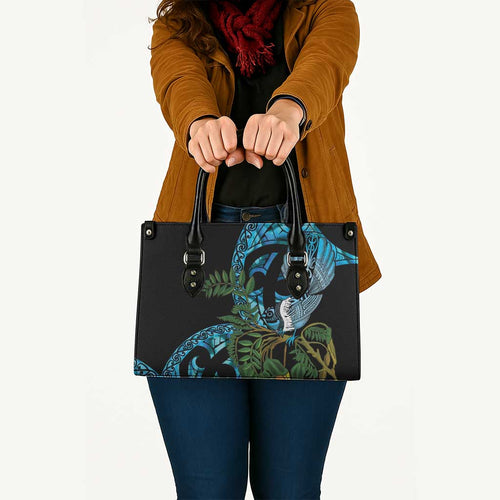 Turquoise New Zealand Kowhai And Piwakawaka Leather Bag Maori Ngaru Paua Shell - Aussie Hoodie