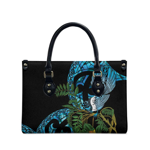 Turquoise New Zealand Kowhai And Piwakawaka Leather Bag Maori Ngaru Paua Shell - Aussie Hoodie