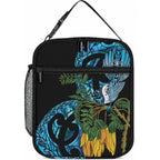Turquoise New Zealand Kowhai And Piwakawaka Lunch Bag Maori Ngaru Paua Shell