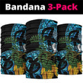 Turquoise New Zealand Kowhai And Piwakawaka Neck Gaiter Maori Ngaru Paua Shell - Aussie Hoodie