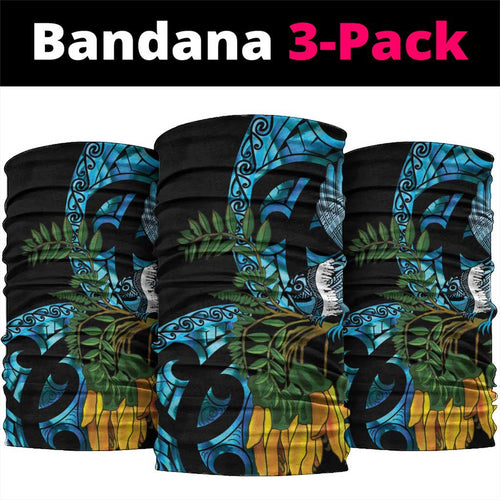 Turquoise New Zealand Kowhai And Piwakawaka Neck Gaiter Maori Ngaru Paua Shell - Aussie Hoodie