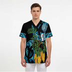 Turquoise New Zealand Kowhai And Piwakawaka Scrub Top Maori Ngaru Paua Shell - Aussie Hoodie