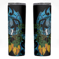 Turquoise New Zealand Kowhai And Piwakawaka Skinny Tumbler Maori Ngaru Paua Shell