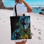Turquoise New Zealand Kowhai And Piwakawaka Tote Bag Maori Ngaru Paua Shell - Aussie Hoodie