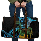Turquoise New Zealand Kowhai And Piwakawaka Travel Bag Maori Ngaru Paua Shell - Aussie Hoodie