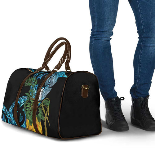 Turquoise New Zealand Kowhai And Piwakawaka Travel Bag Maori Ngaru Paua Shell - Aussie Hoodie