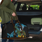 Turquoise New Zealand Kowhai And Piwakawaka Travel Bag Maori Ngaru Paua Shell - Aussie Hoodie