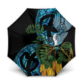 Turquoise New Zealand Kowhai And Piwakawaka Umbrella Maori Ngaru Paua Shell - Aussie Hoodie