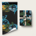 Turquoise New Zealand Kowhai And Piwakawaka Wrapping Paper Maori Ngaru Paua Shell - Aussie Hoodie