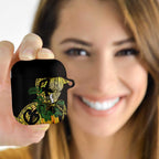 Yellow New Zealand Kowhai And Piwakawaka AirPods Case Maori Ngaru Paua Shell - Aussie Hoodie