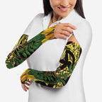 Yellow New Zealand Kowhai And Piwakawaka Arm Sleeves Maori Ngaru Paua Shell - Aussie Hoodie