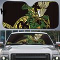 Yellow New Zealand Kowhai And Piwakawaka Auto Sun Shade Maori Ngaru Paua Shell - Aussie Hoodie